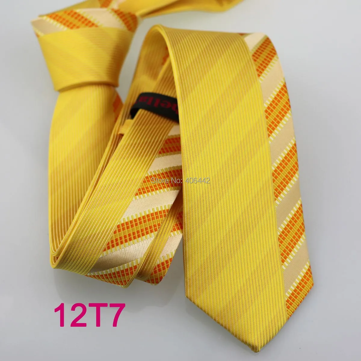 YIBEI coahella ties мужской тонкий галстук Золотая желтая полоса несимметричный тонкий галстук узкий галстук Модный Галстук Свадьба Gravata