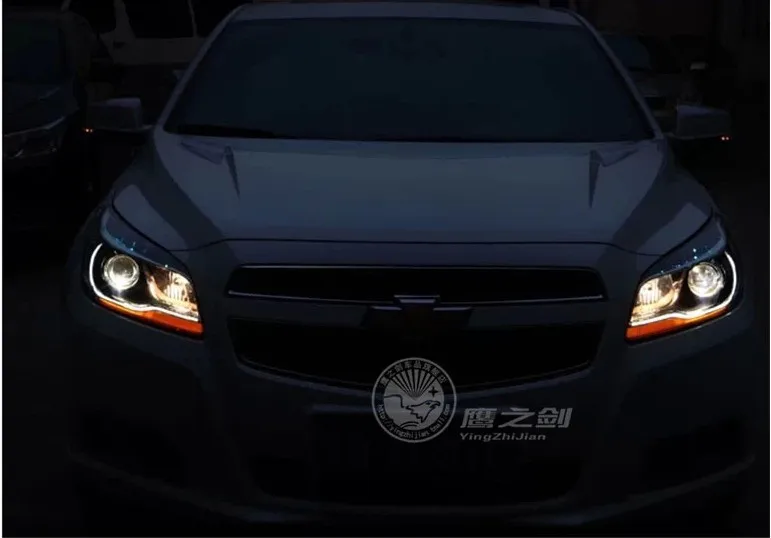 Автомобильный Стильный чехол на голову для Chevrolet Malibu, фары, светодиодный фонарь, DRL Объектив, двойной луч, Биксеноновые HID аксессуары