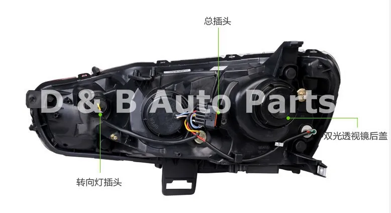 1 пара Фирменная Новинка светодиодные фары LED фара с двойным объективом для Mitsubishi Lancer EX 2010-2013'