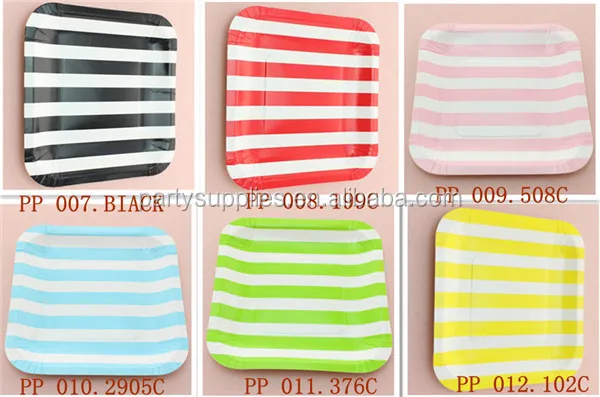 02 Suqare Stripe Paper Plate
