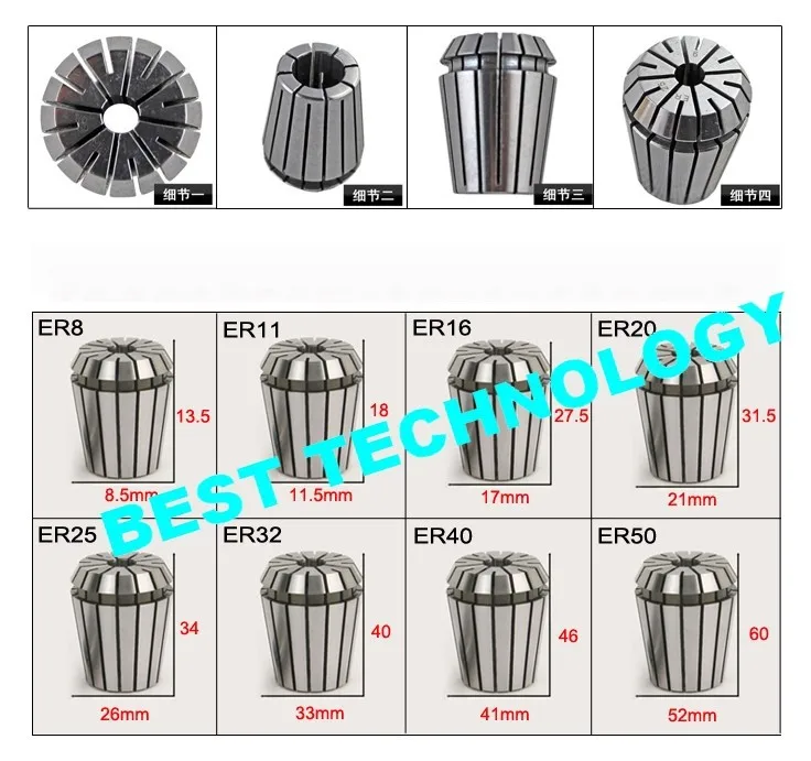 ER20 цанговый патрон Набор 14 шт. от 1 мм до 13 мм для фрезерного станка с ЧПУ инструмент и мотор шпинделя