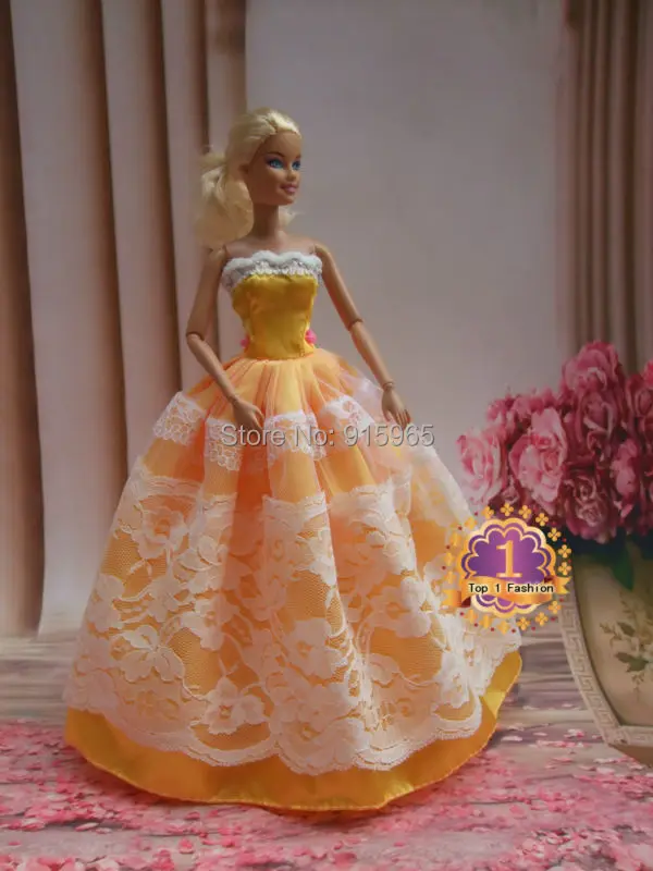 100 шт./лот BJD 1/6 принцессы Кукольное платье для куклы Барби