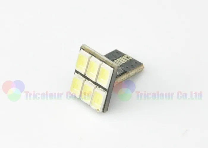 Autoec 100x T10 W5W T10 194 168 5730 6 SMD может-ошибка шины со светодиодной подсветкой Габаритные огни чтения Лампы для мотоциклов белого и синего цвета интерьера Light# lb65