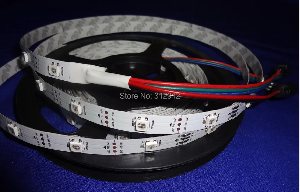 5 m DC5V WS2812B светодиодный пиксель srip, не обладает водонепроницаемостью, 30 шт. WS2812B/м со светодиодной подсветкой из 30 пикселей; 36 Вт; белый pcb; 4pin