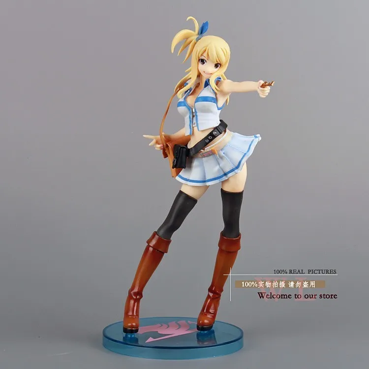 Бесплатная доставка Fairy Tail Люси Хертфиллиа белое платье ПВХ фигурку Коллекция модель игрушки 21 см FTFG004
