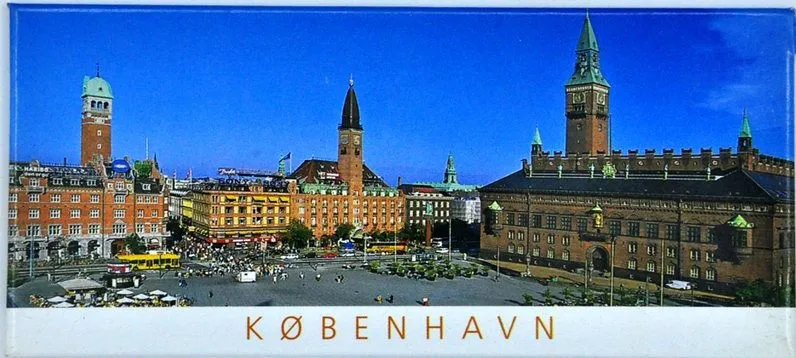 DANMARK KOBENHAVN городские здания пейзаж прямоугольник металлический холодильник Туризм Сувенир домашний декор холодильник магниты настенные Стикеры