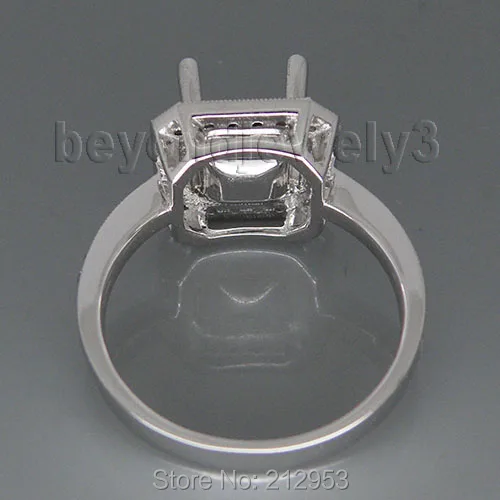 Винтажное обручальное кольцо принцессы, 7 мм, цельное кольцо 18kt из белого золота с полукреплением WU200