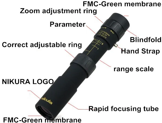 Nikula Zoom Монокуляр телескоп Бинокль низкий светильник ночного видения Hd широкий угол высокой мощности внутренняя фокусировка область