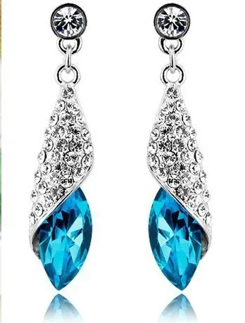Pendientes Brincos Роскошные Длинные Diamante Серебряный Красный Кристалл серьги Красный горный хрусталь украшения