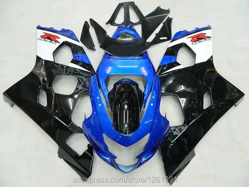 Инъекции сине-черный, сверкающий наборы для SUZUKI GSXR600 750 GSXR600 GSXR 750 K4 04 05 2004 2005 обтекатели комплект