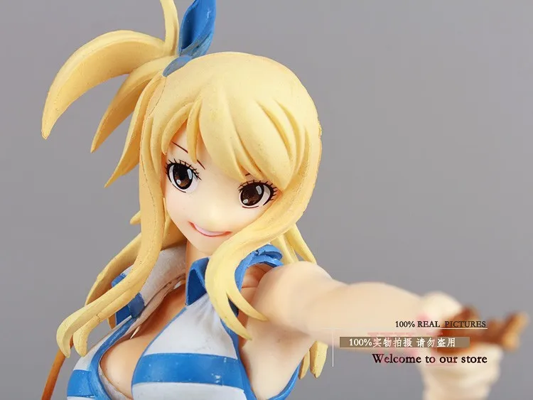 Бесплатная доставка Fairy Tail Люси Хертфиллиа белое платье ПВХ фигурку Коллекция модель игрушки 21 см FTFG004
