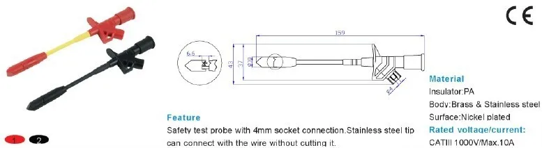 DMM15A Набор измерительных наконечников электронных деталей 31 штука, черный и красный цвет, пробиватель, проверочный крючок, шипковый зажим