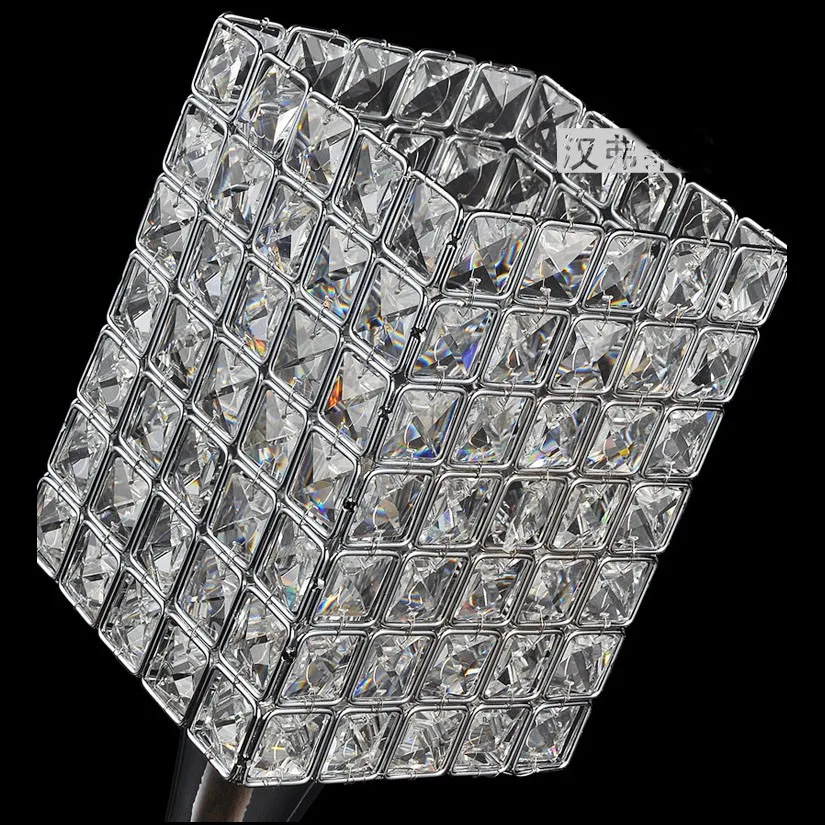 Роскошные " простой современный кристалл спальня лампа для прикроватной тумбы творческий кабинет Chrome база гостиная офисный Настольный светильник