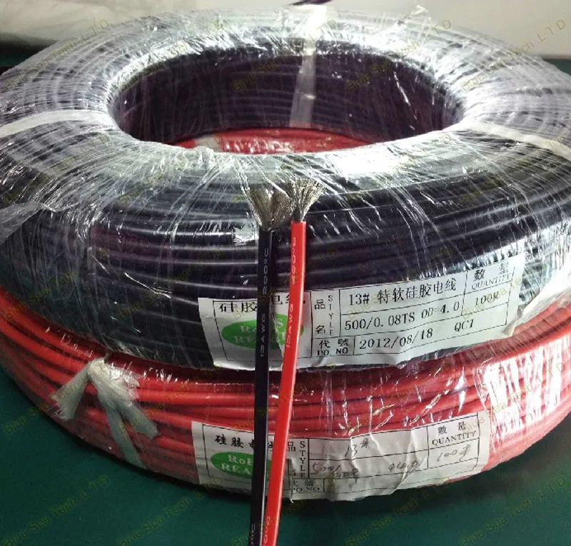 5 м ультра мягкая силиконовая тестовая линия/кабель, 13 AWG 2,5 КВ, 3кВ,-65C ~ 200C Ультра гибкий силиконовый кабель 5 цветов