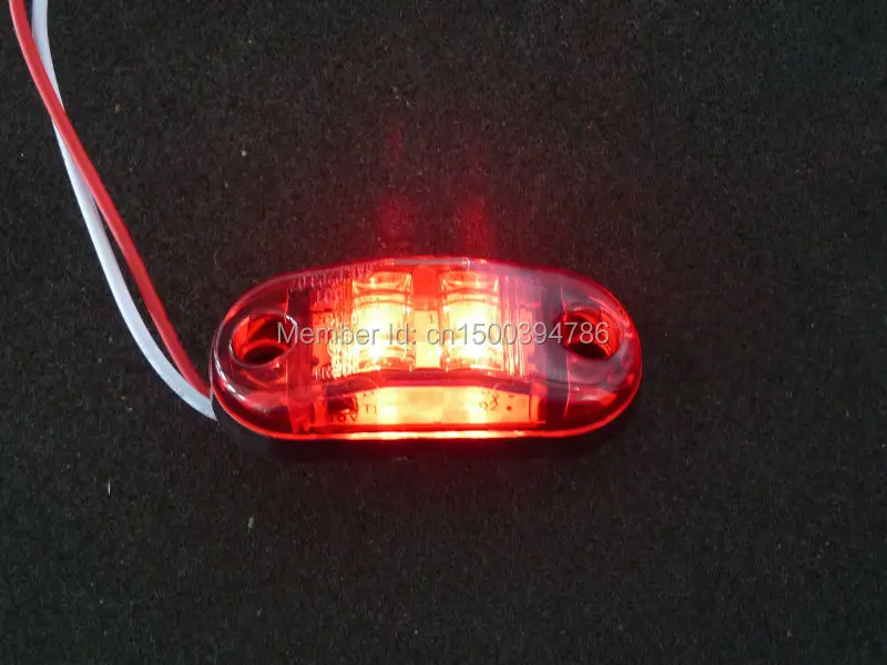 10pcs12v 24 В ясно светодиодный красный внешний свет 2." овальный парковка Прицепы тягач грузовик, автобус лампа сбоку маркер оформление sae ECE