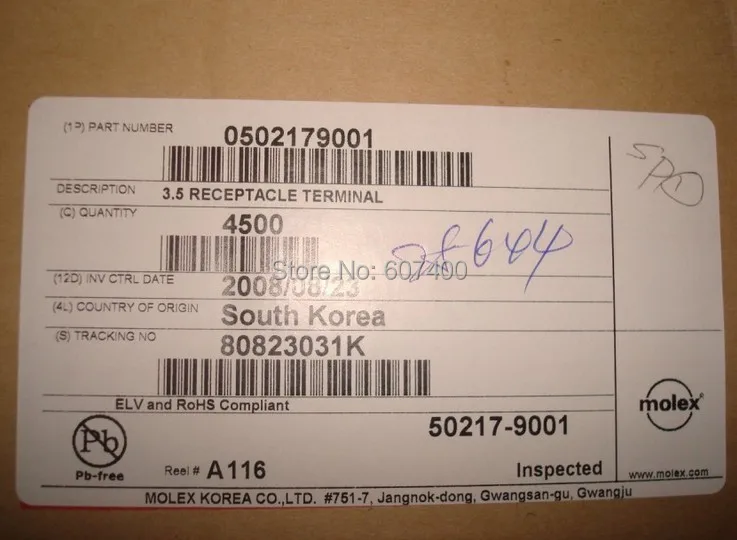 0502179001 СРОК женщина 18-24AWG обжимной ИНН 50217-9001 molex терминалы Разъемы корпуса 100% новые и оригинальные детали 502179001