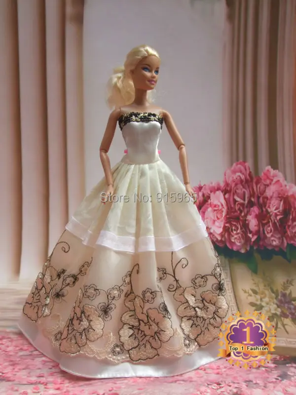 100 шт./лот BJD 1/6 принцессы Кукольное платье для куклы Барби