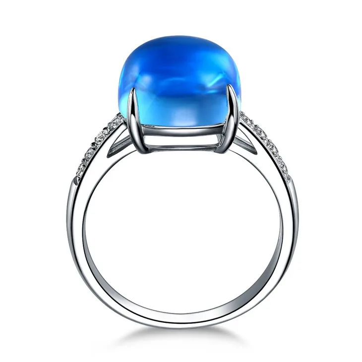ZOCAI Новое поступление синий Secret 7.0 ct натуральный натуральной голубой топаз с 0.12 Ct настоящий бриллиант 18 К белый золотое кольцо w05471