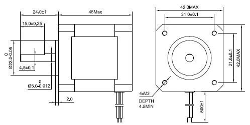 Nema 17 шаговый двигатель однополярный 32Ncm(45.3oz.in) 6-lead 42x48mm 1.8deg 12v 0.4A для DIY ЧПУ 3d принтер мотор