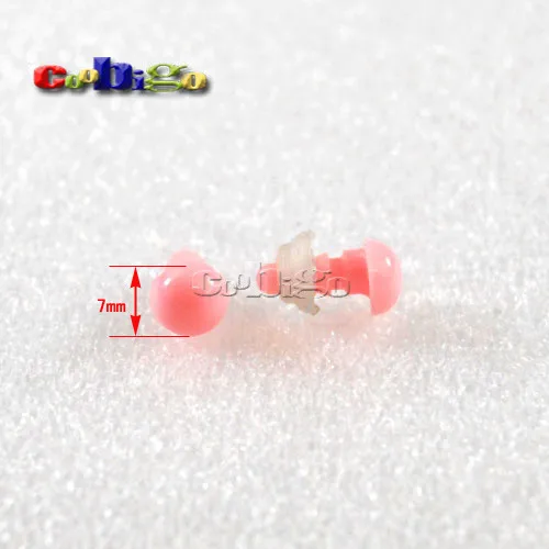 200 шт. 1/4 ''(7 мм) Пластик безопасности прекрасный babypink пуговицы-Глаза DIY аксессуары для Плюшевые мишки куклы# FLN011