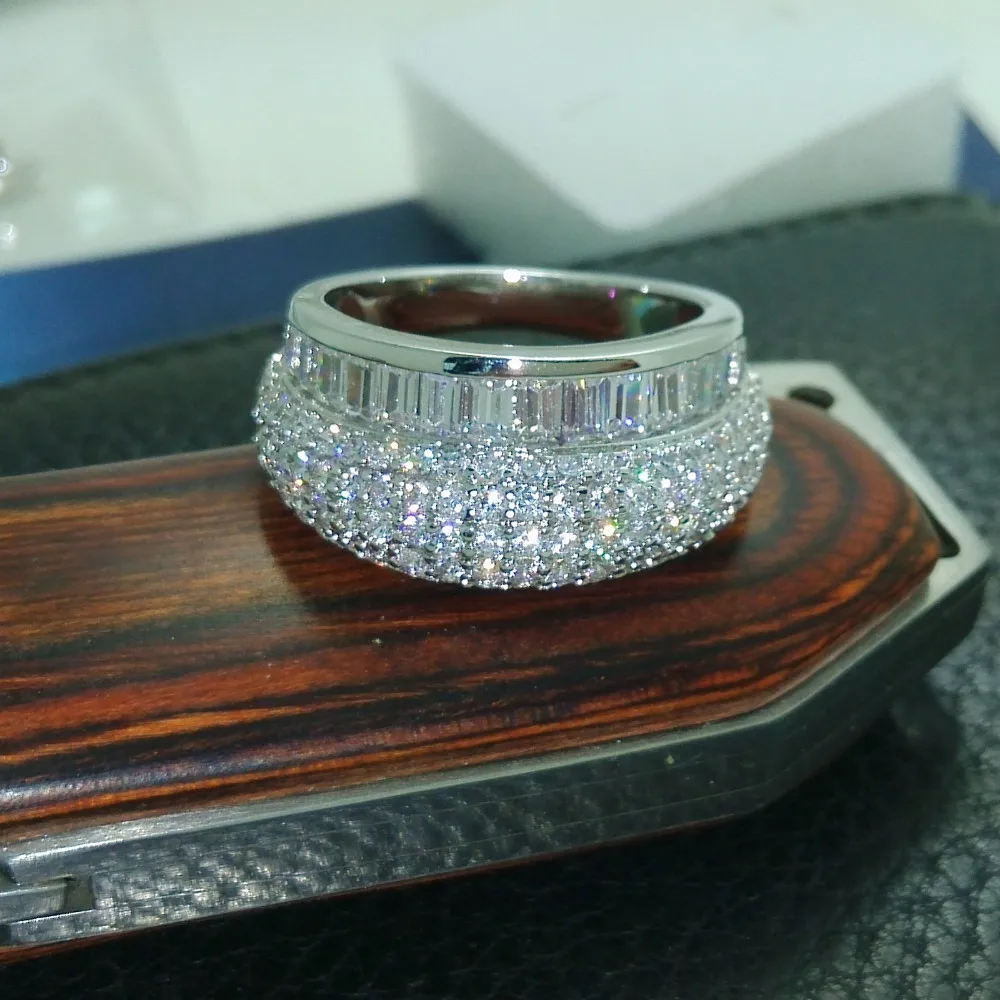 Choucong ослепительно Принцесса Cut Stone 5A камень циркон 10kt Gold Filled обручальное кольцо набор Sz 6-9 R66