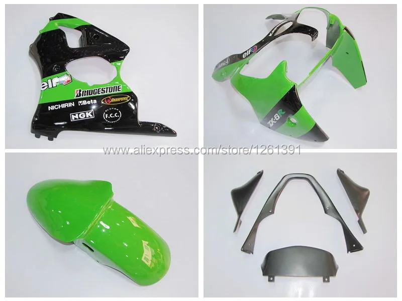 Hotlike+ черный комплект обтекателей зеленого цвета для KAWASAKI ZZR600 2005 2006 2007 2008 ZZR600 05-08 ZZR 600 600R 05 06 07 08 Freecustom fairin