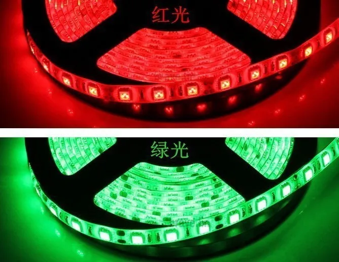 Водонепроницаемый Светодиодные ленты 5050 SMD гибкие свет 60led/m, 5 м 300led, dc 12 В, белый, желтый, красный, зеленый, синий, RGB, теплый белый, холодный