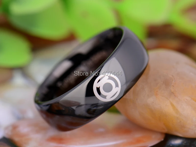 Бесплатная доставка YGK Jewelry Лидер продаж 8 мм черные блестящие купол синий Фонари Свадебные Для Мужчин's Вольфрам обручальное кольцо из