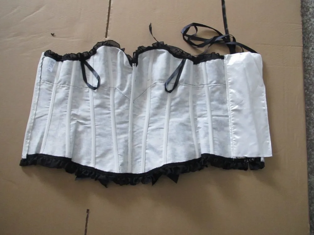 Отделкой рюшами Overbust корсет и бюстье с косточками на шнуровке вокруг талии нижнего белья, верхняя одежда