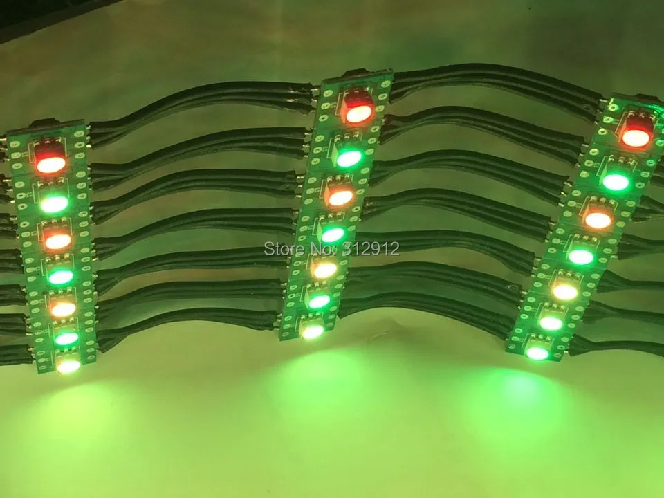Черный DC12V WS2811 LED 5050 SMD Pixel узел; 100 шт. строка; черные провода; 5 см провода интервал