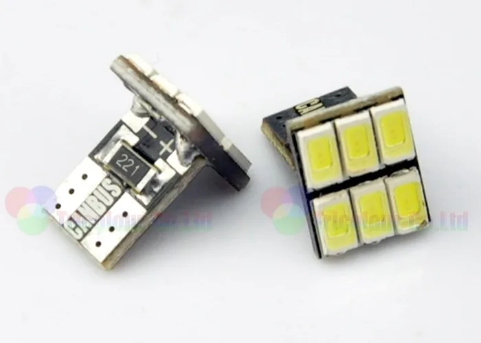 Autoec 100x T10 W5W T10 194 168 5730 6 SMD может-ошибка шины со светодиодной подсветкой Габаритные огни чтения Лампы для мотоциклов белого и синего цвета интерьера Light# lb65
