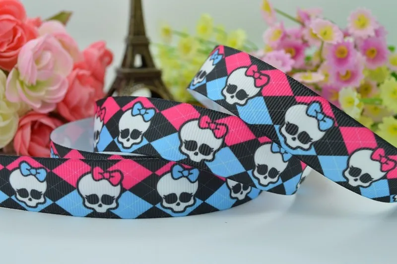 50Y duwes 7/" 22 мм Monster High с полушерстяной лентой, hairbow DIY ручной одежды материалы оптом OEM