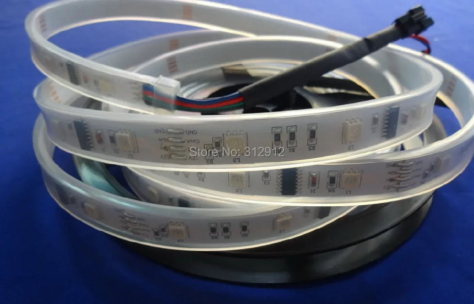 5 м DC12V LPD6803 30 светодиодов/м с 10 пикс./м светодиодный цифровой полосы; водонепроницаемый в силиконовой трубки; белый PCB