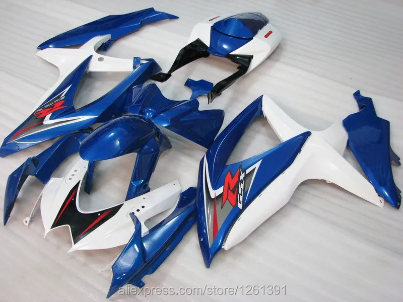 Литья под давлением для сине-белые F465 SUZUKI 08-10 GSXR750 2008 2009 2010 GSXR 600 750 GSXR600 K8 08 09 10 обтекатель