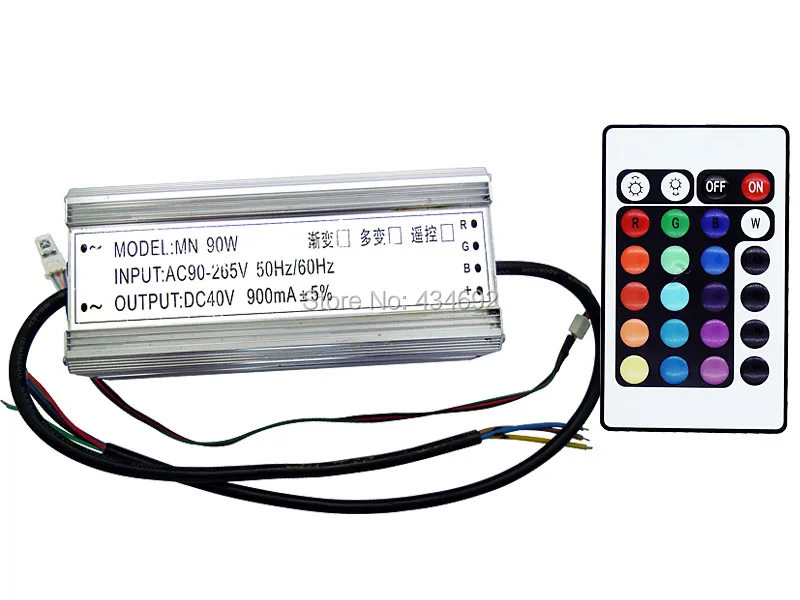 IP67 Водонепроницаемый 90 W cветодиодный драйвер RGB с ИК-пультом дистанционного управления AC90-265V DC40V с памятью Функция трансформаторы системы освещения
