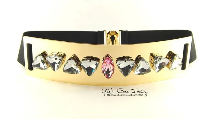 Эластичные колготки со стразами Зеркало Металл Пояс металлический Bling золотой пластине Широкий Оби группа для Для женщин женские Интимные аксессуары платье Ремни