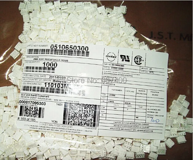 0510650300 Conn. RCPT корпус 3POS 2 мм NATL 51065-0300 MOLEX Соединители Клеммы корпуса новые и оригинальные детали