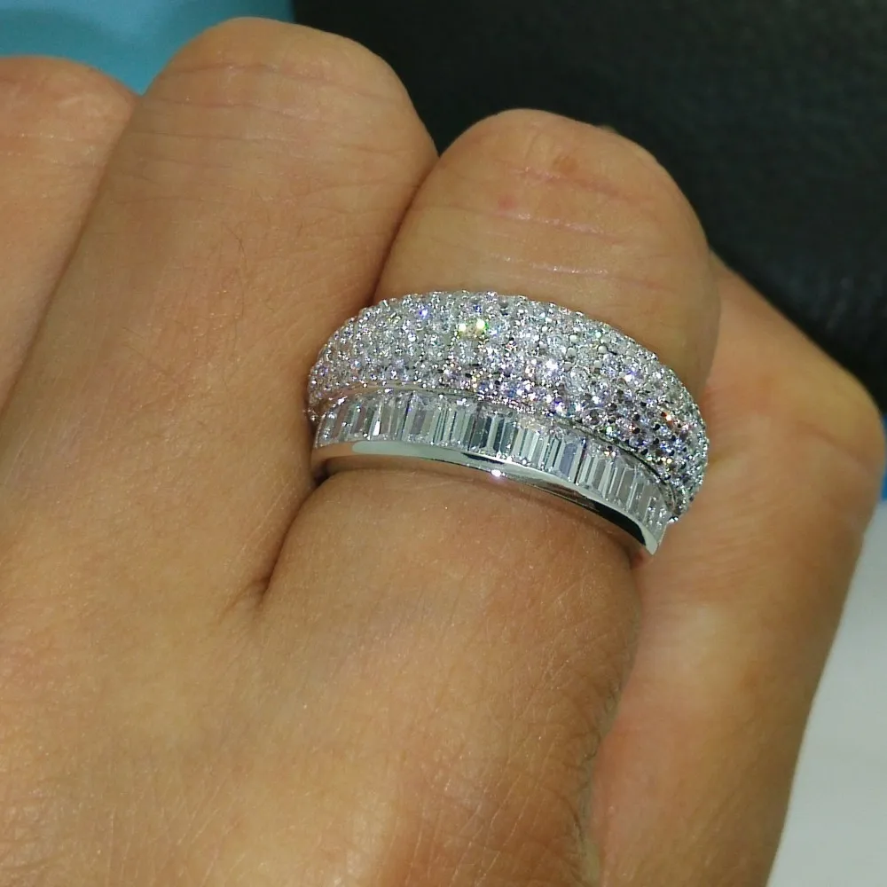Choucong ослепительно Принцесса Cut Stone 5A камень циркон 10kt Gold Filled обручальное кольцо набор Sz 6-9 R66