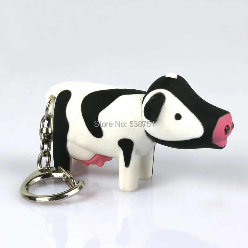 FedEx 100 шт./лот сумка Интимные аксессуары LED Прекрасный Cow брелок светодиодный продвижение брелок со звуком