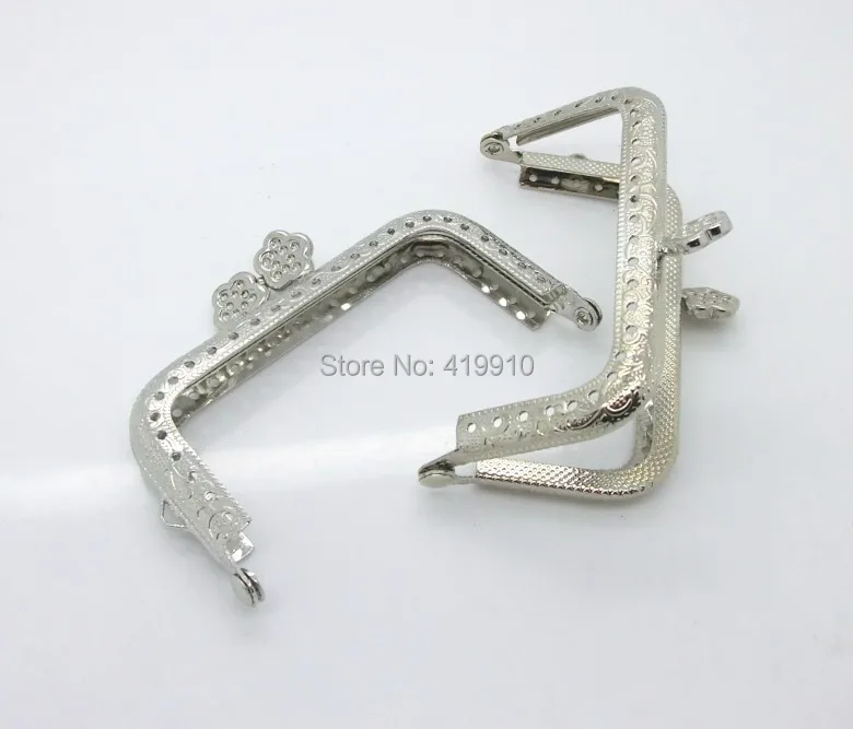 Shipping-3PC, металлическая рамка, застежка для кошелька, сумка с замком, ручная работа, серебряный тон, цветочный узор, 9x5,5 см, J2602