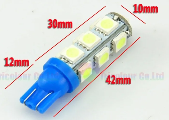 AutoEC 50 X T10 13 светодиодный smd 5050 158 168 194 w5w авто светодиодный сочного, индикаторная лампа фонарь освещения номерного знака 7 видов цветов DC12V# LB94