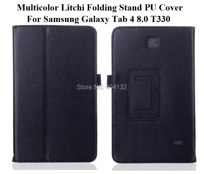 Хорошее качество защитный чехол-подставка из полиуретана для samsung Galaxy Tab4 8 Folio чехол для Galaxy Tab 4 8,0 T330-50 шт. компанией DHL/FedEx