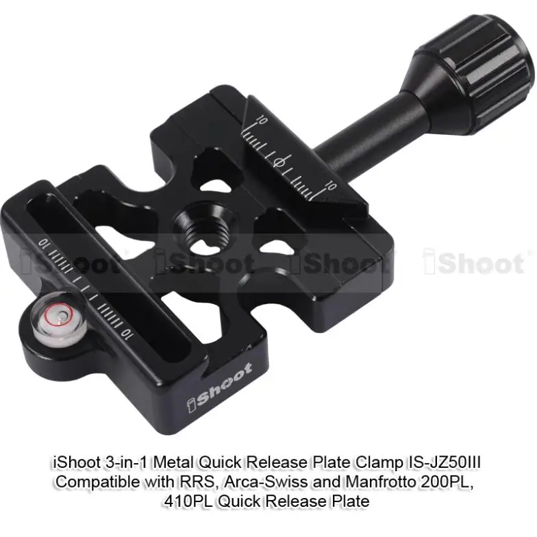 3-в-1 металлическая зажим для Manfrotto 200PL 410PL RRS Совместимость с Arca-Swiss KIRK kangrinpoche BENRO Камера шаровая Головка для штатива-трипода из Quick Release Plate