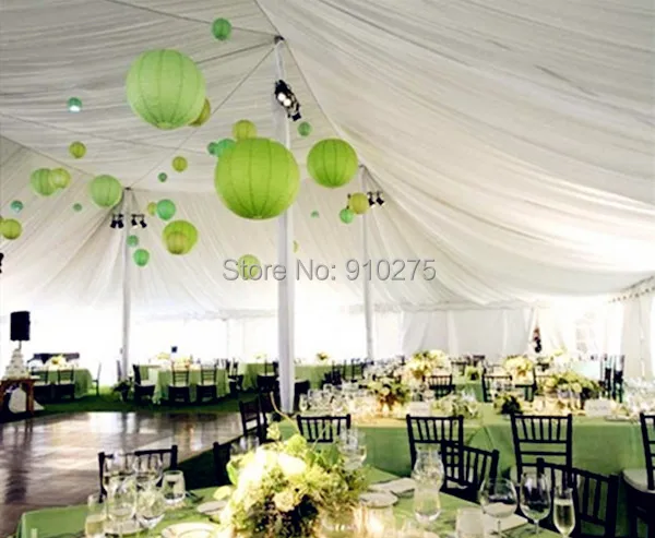 green paper lanterns