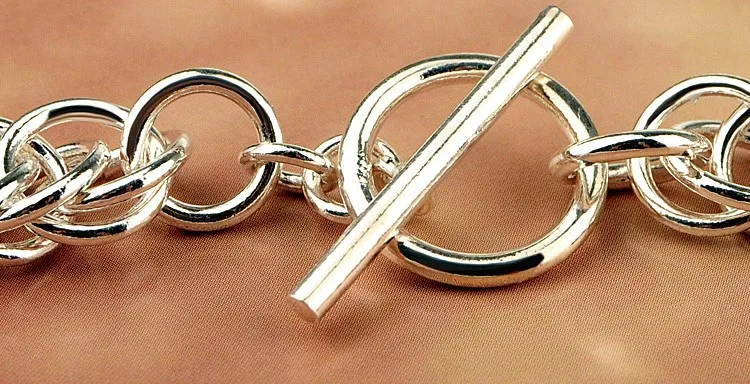 Для мужчин бренд новый браслет ювелирных изделий, Мода 925 стерлингового серебра ссылка браслет-цепочка для человека, серебряный браслет