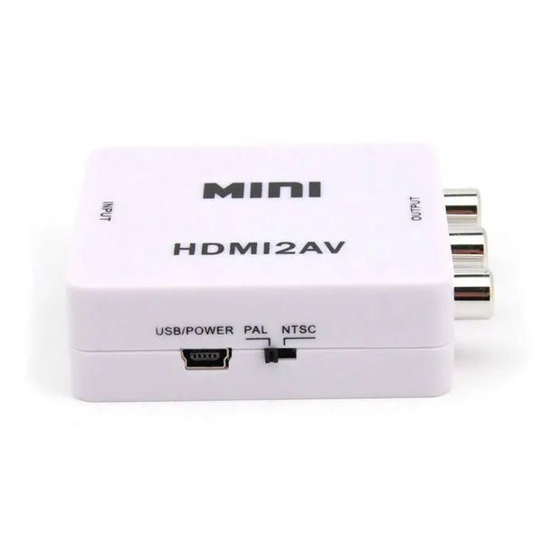 10 шт./лот Мини HD видео конвертер HDMI К AV/CVBS L/R видеоадаптер HDMI для CVBS + аудио Поддержка NTSC и PAL Выход