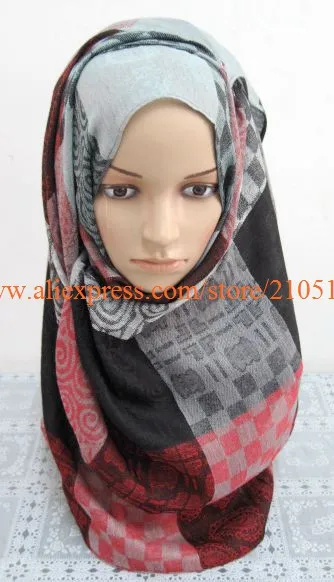 Fd035 г., мусульманские higabs softy 180*70 см большой чек мусульманский шарф