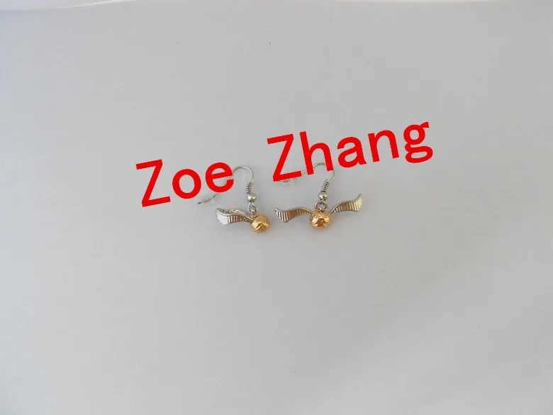 Freeshipping Квиддич Серьги Золотой Снитч Серьги B22