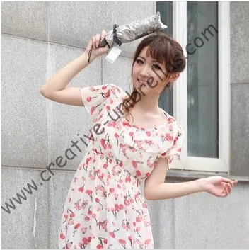 Superlight солнца, 100% солнцезащитный крем, UPF> 50 +, ladies'parasol, 8 К ребра, черный серебряное покрытие, карман зонтик, УФ-защита, арочные завязки