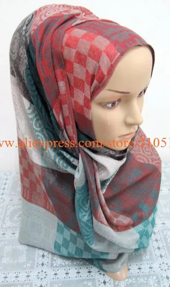 Fd035 г., мусульманские higabs softy 180*70 см большой чек мусульманский шарф
